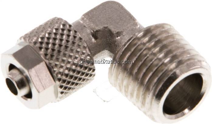 Winkel-Verschraubung R 1/4"-6x4mm, Messing vernickelt