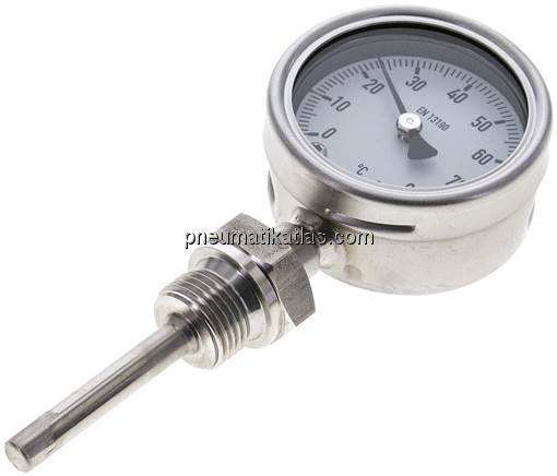 Bimetallthermometer, senkrecht D63/0 bis +80°C/63mm