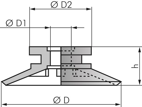 Zeichnung: Flachsauger mit Stützrippen