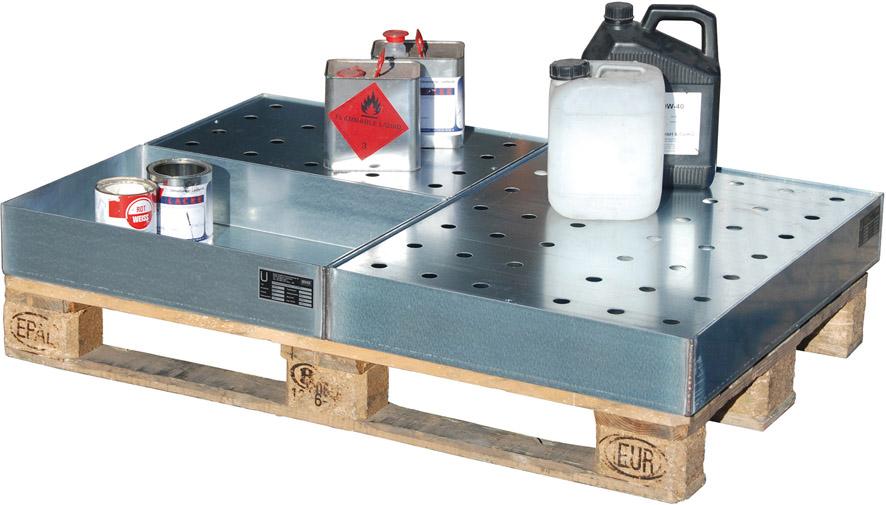 Kleingebindewanne KGW-P4/M, verzinkt für Paletten