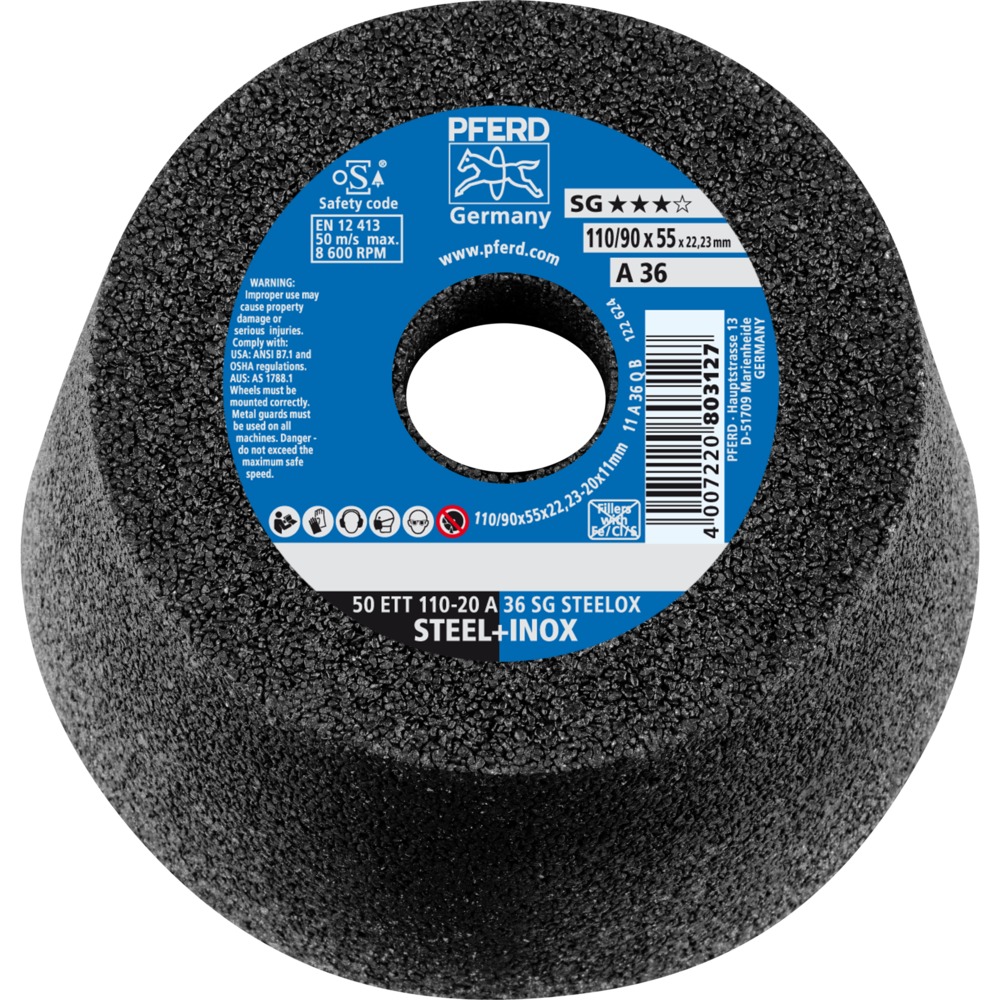 Schleiftöpfe 50 ETT 110-20 A 36 SG STEELOX