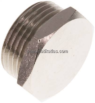 Verschlussstopfen Außenskt. G 1", Messing vernickelt