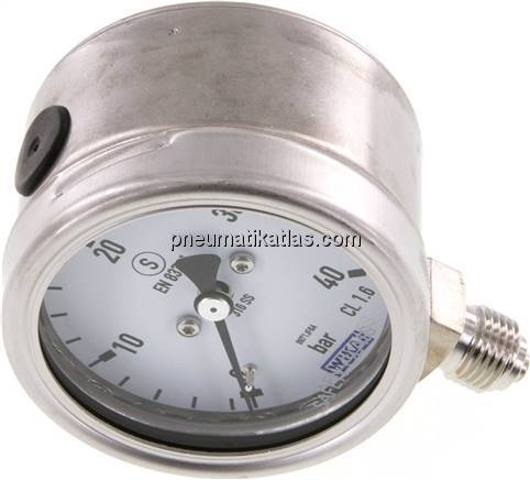 Sicherheits-Manometer senkrecht, 63mm, 0 - 40 bar