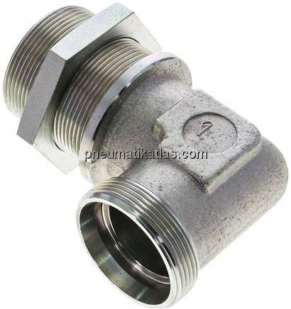 Winkel-Schott-Schneidringverschr. 42 L (M52x2), ohne Mutter & Schneidring, Stahl