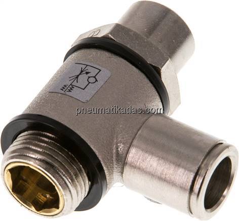 Winkel-Drosselrückschlagventil G 3/8"-10mm,abluftregelnd (Standard)