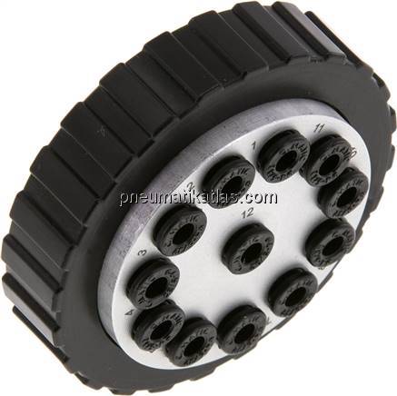 Mehrfachkupplung 12x 4mm Schl.,Stecker, rund