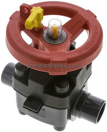 PVC-Membranventil (Hand) PVC / EPDM, 40mm Klebestutzen