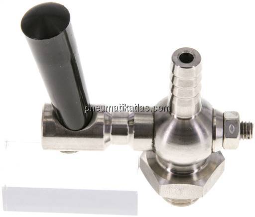 Edelstahl-Schlauchhahn G 1/4"-9 (3/8")mm, PN 6