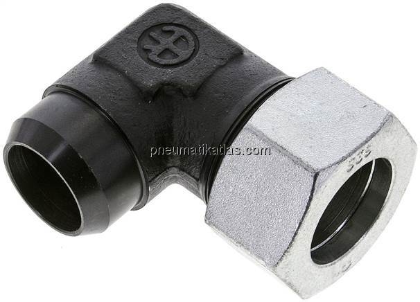 Winkel-Anschweißverschraubung 38 S (M52x2), Stahl phosphatiert