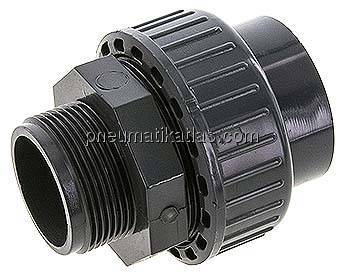 Klebe-/Gewindeverschraubung, PVC-U/ FKM, 50mmxG 1-1/2" AG