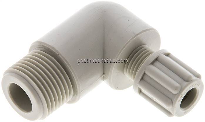 Winkel-Verschraubung G 3/8"-6x4mm, Polypropylen