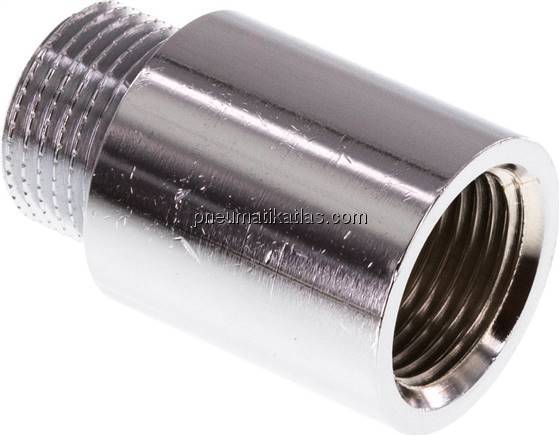 Gewindeverlängerung G 3/8"-25mm, Messing verchromt