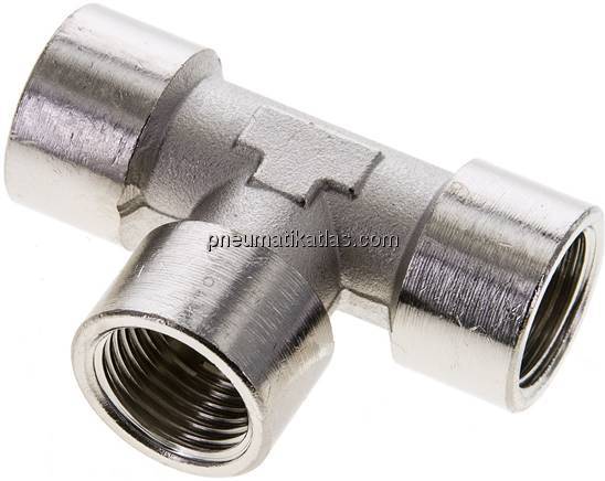 T-Stück G 1/2" (IG), Messing vernickelt