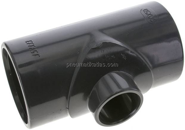 Klebemuffen-T-Stück, reduziert, PVC-U, 90x50x90mm