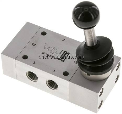 3/2-Wege Handhebelventil, Federrückstellung, G 1/4", Standard