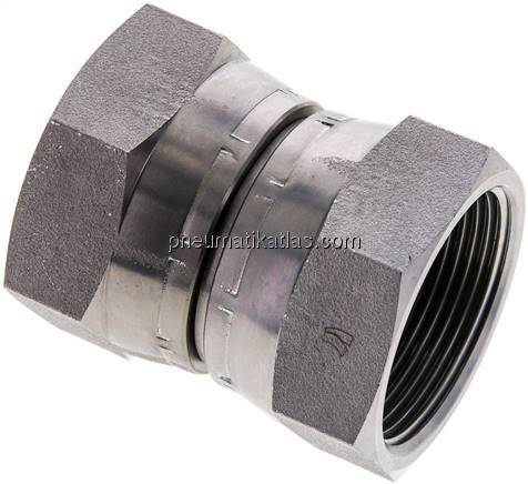 Gerader Verbinder 60°-Konus, G 1-1/2"-G 1-1/2", Stahl verzinkt