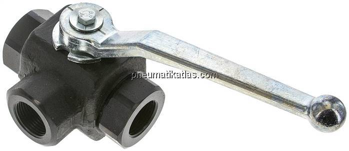 Hochdruck-3-Wege Kugelhahn, T-Bohrung, G 3/4", 0 - 350bar
