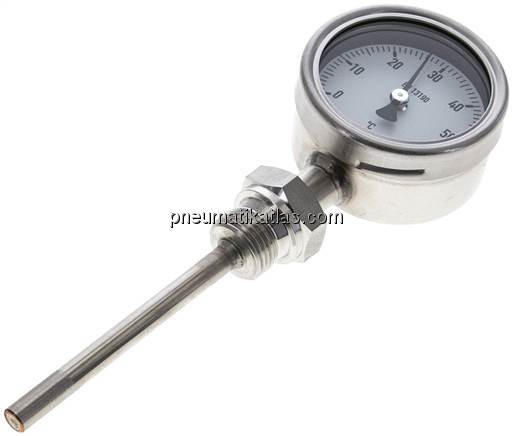 Bimetallthermometer, senkrecht D63/0 bis +60°C/100mm