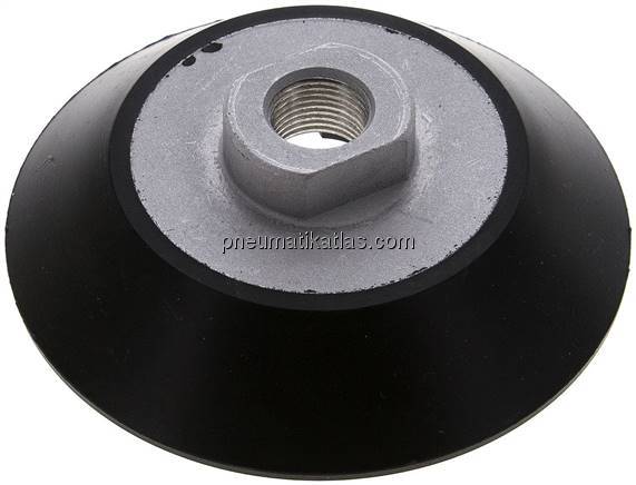 Flachsauger, Ø 100x9mm, G 3/8", NBR (50A), schwarz