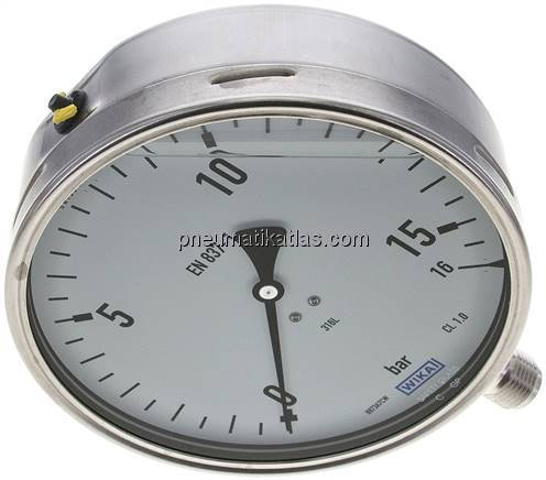 Chemie-Glycerin-Manometer senkrecht,160mm, 0 - 16 bar