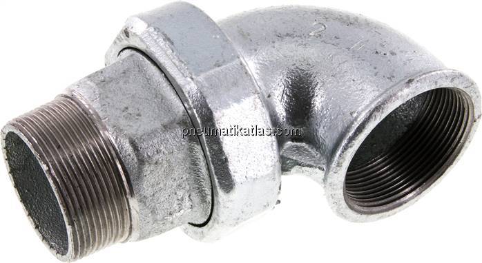 Winkel-Verschraubung flach dichtend Rp/R 2"(IG/AG)