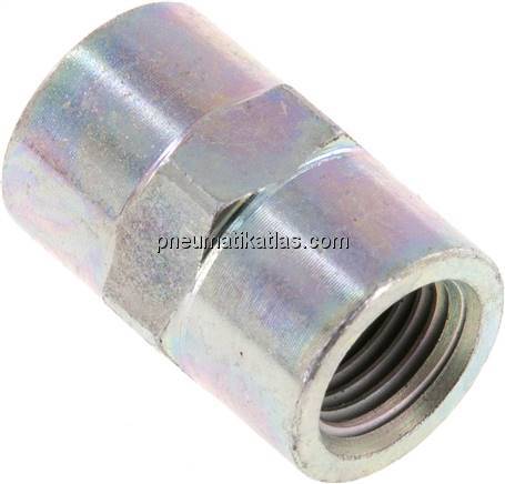 Hochdruck-Muffe NPT 1/4"-NPT 1/4", Stahl verzinkt