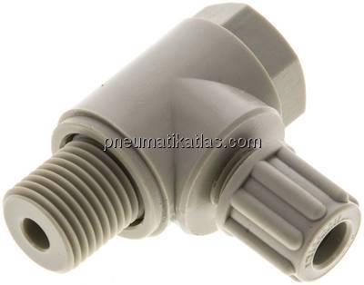 Winkel-Verschraubung G 1/4"-6x4mm, Polypropylen, Hohlschraube