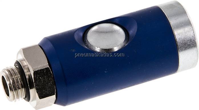 Sicherheits-Druckknopfkupplung (NW7,2), G 1/4" AG, Stahl verzinkt