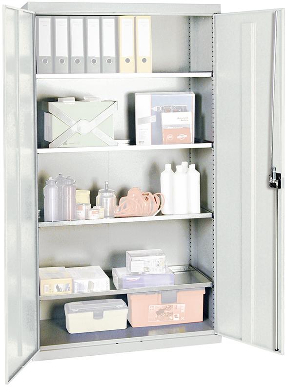 Werkzeugschrank B1000xT500xH1800 mm RAL7035 4 Wannenböden stumpf