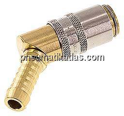 Temperierkupplungsdose (Winkel 45°) 9mm Zapfen, 9 (3/8")mm Schlauch