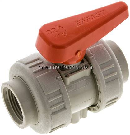 Kugelhahn, PP-H / EPDM, Rp 1" (Industrieausführung)