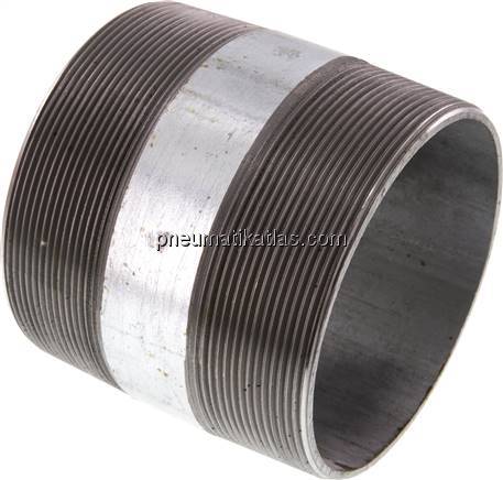 Rohrdoppelnippel R 4"-100mm, Stahlrohr ST 37 verzinkt