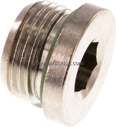 Verschlussstopfen Innenskt. G 3/8", Messing vernickelt