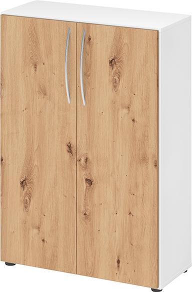 Schrank 4550 BM, 3OH K: Weiß /F: Asteiche 80x34,6x114,4 cm (BxTxH)