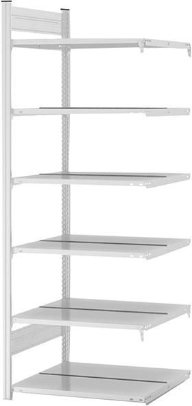 Anbauregal zerlegt HKA 20607 DA, 6 Böden 2000x600x750mm lichtgrau