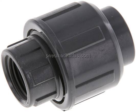 Klebe-/Gewindeverschraubung, PVC-U/ EPDM, 16mmxRp 3/8" IG