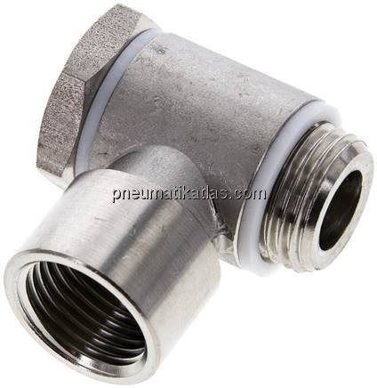 Winkel-Verschraubung G 1/2" AG/IG, 1.4404, Hohlschraube