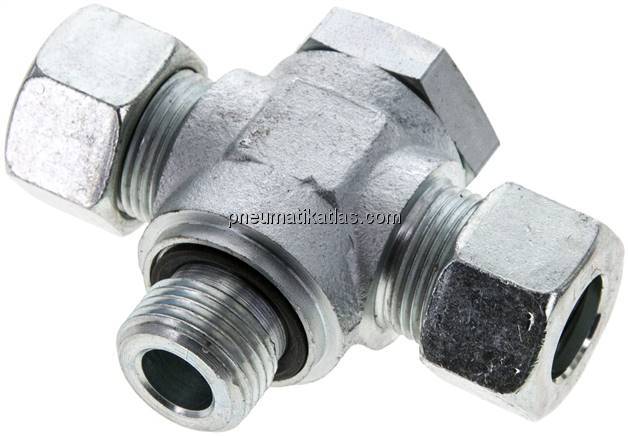 T-Schwenkverschraubung G 1/2"-15 L (M22x1,5), Stahl verzinkt