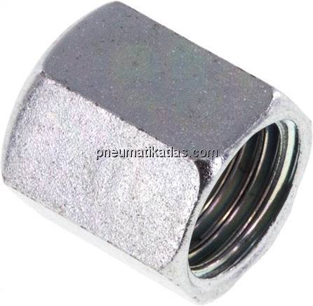 Überwurfmutter DN4, M 12x1,5, Bohrung 7,5mm, Stahl verzinkt