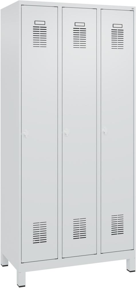 Garderobenschrank FORUM 3 Abteile RAL 7035/7035 Füße 7035 mit Füßen Selbstmontage