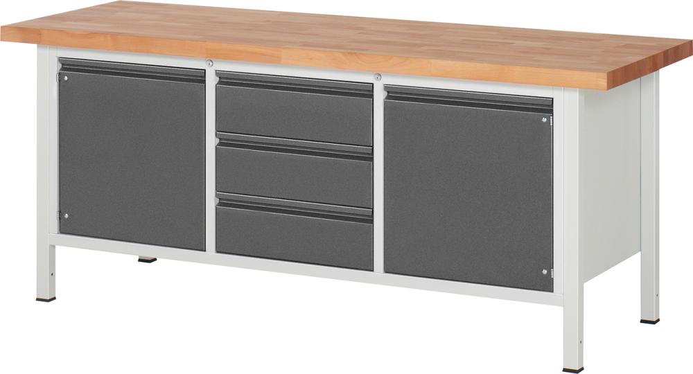 Werkbank Serie Basic 8 Modell 8569-2 B2000xT700xH840mm RAL7035/7016