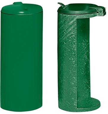 Abfallsammler mit Deckel H 900 mm D 450 mm grün VAR