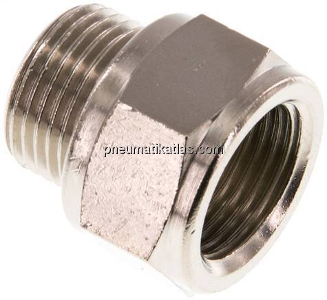 Gewindeverlängerung G 3/8"-14mm, Messing vernickelt