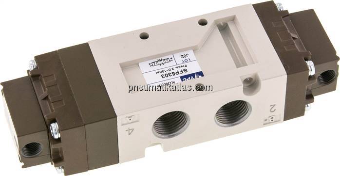 5/3-Wege Pneumatikventil, G 3/8", Mittelstellung geschlossen