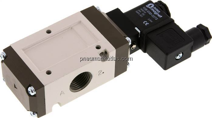 3/2-Wege Magnetventil, G 1/2", Federrückstellung (NO), 12 V DC