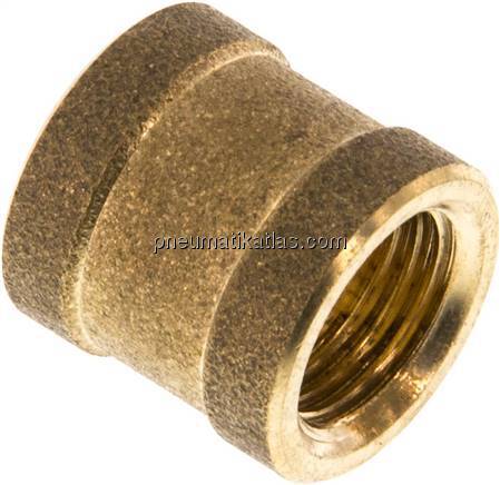 Rundmuffe G 1/4"-G 1/4", Messing