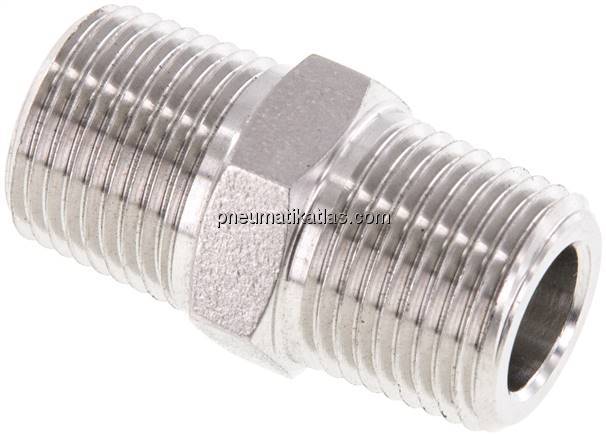 Doppelnippel NPT 3/8"-NPT 3/8", 1.4571