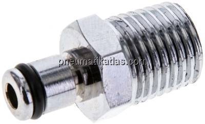 Kupplungsstecker (MC) mit Außengewinde, Messing verchromt