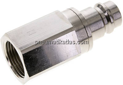 Kupplungsstecker (NW19) G 1"(IG), Messing vernickelt