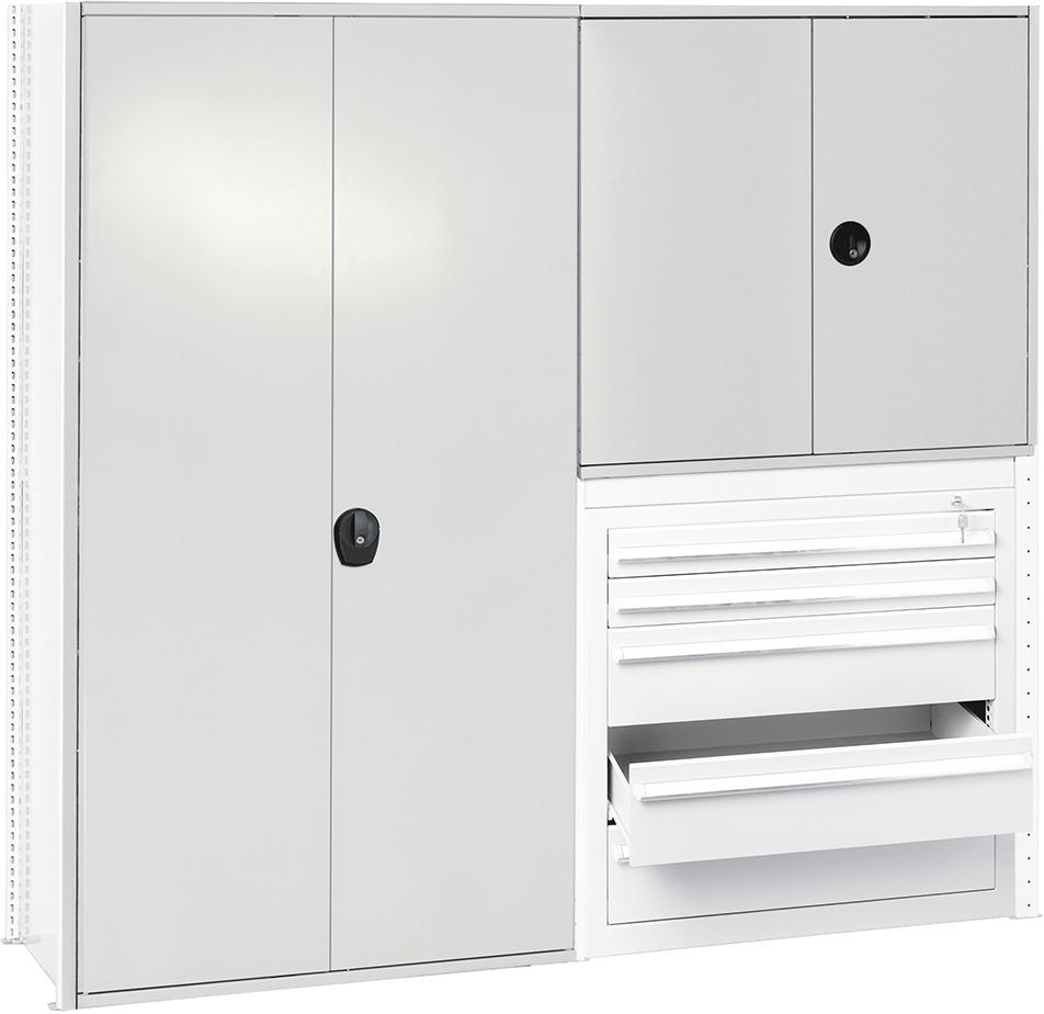 Flügeltür B1000xH1000 mm RAL 7035 verschiedenschließend